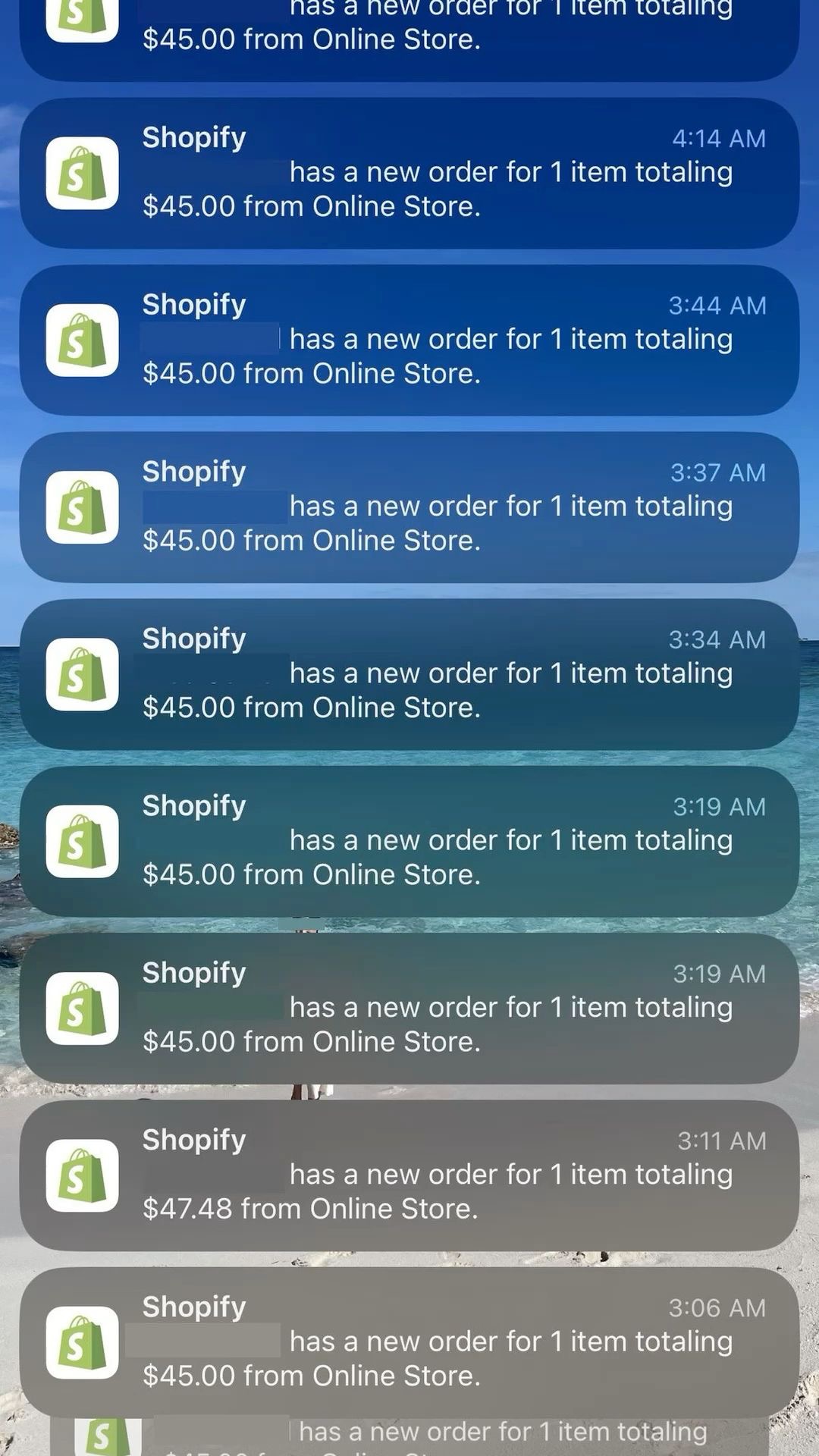 Shopify sales at 3am
